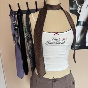 Garage White Tank With “High Standards” Print